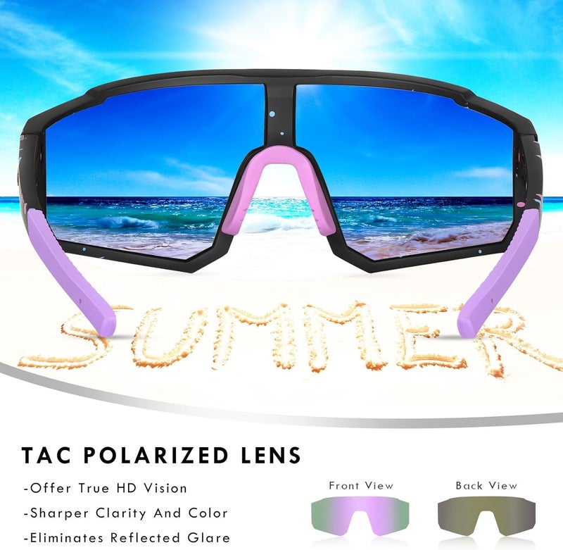 Derowern Youth Baseball Sunglasses, Kids Polarized Sports Sunglasses,UV400 Protection Glasses for Boys Girls Softball Cycling - Image 4